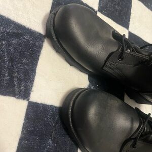 Black Leather Military Boots